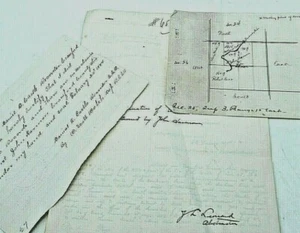 Antique Property Mortgage & Map 1880s Crawford County Ohio Harman Kerr Martin - Picture 1 of 12