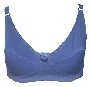 Soutien gorge 110B coton bleu sans armatures bord "I love you" lingerie femme - Imagen 1 de 1