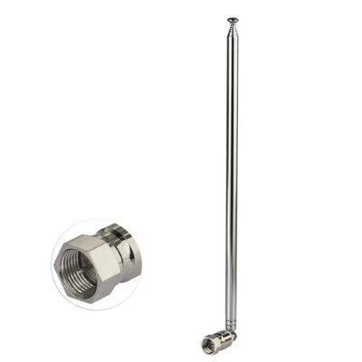 75Ω F Connector Telescopic Aerial Antenna TV Radio DAB AM/FM UNBAL 7 Sections - Image 1 of 4
