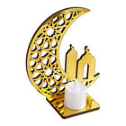 Eid Mubarak Ornaments Gold Moon Castle Candlestick Table Decor Supplies Ramadan