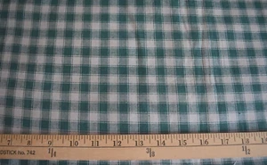 HOMESPUN 1/2" CHECKS GREEN & TAN 100% COTTON FABRIC BY THE YARD - Picture 1 of 2