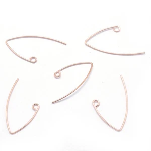 50 Stck. Rotgold Messing gebogene Ohrhaken mit Schlaufe französischer Ohrdraht Zubehör 29 mm - Bild 1 von 2
