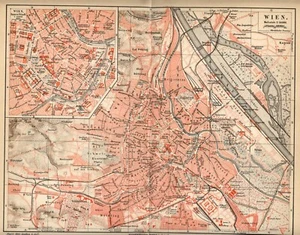 1898 VIENNA = Austria = ANTICA MAPPA TOPOGRAFICA = OLD MAP - Picture 1 of 1