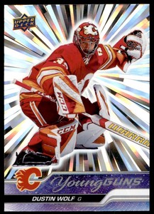 2023-24 UPPER DECK OUTBURST SILVER PARALLEL YOUNG GUNS DUSTIN WOLF ROOKIE