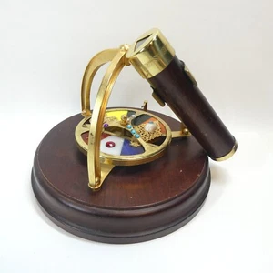 Rotating Kaleidoscope San Francisco Music Box Vtg Wood Glass Colorful Wind Up - Picture 1 of 11