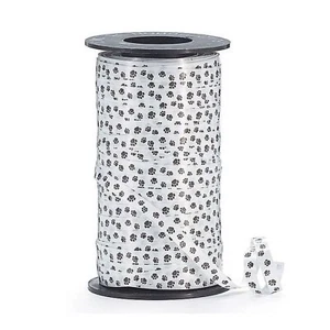 Black Paw Prints Curling Ribbon - 1/4 Inch Wide x 250 Yards (4491126) - Picture 1 of 2