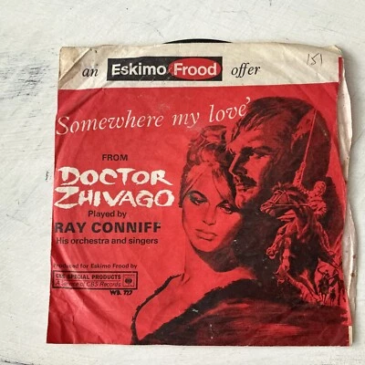 Ray Conniff 7” Somewhere My Love From Doctor Zhivago 1966 Great Vinyl EX - Изображение 1 из 4
