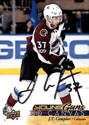 J.T. Compher - Signed 2017-18 Upper Deck Series 1 Young Guns Canvas RC #C119 - Image 1 of 2