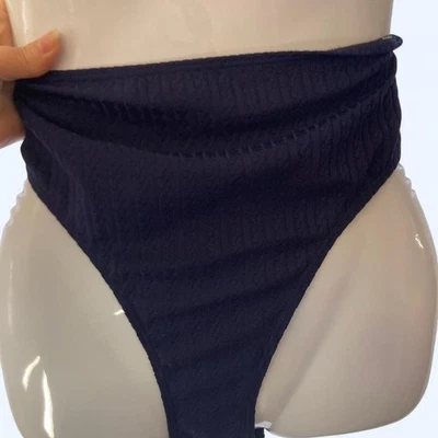 Pantalones de bikini Náutica azul marino acanalados cintura alta #beachyvibes XL NUEVOS CON ETIQUETAS Foto 1 de 4