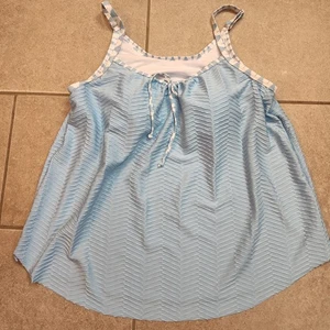 Rotita Tankini Costume da Bagno XXL Lt Blu Increspato Reggiseno a Ripiano Cinghia Regolabile Completamente... - Foto 1 di 10