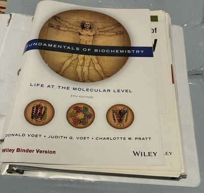 Fundamentals of Biochemistry: Life at - 5th Ed Loose Leaf- Voet Donald -VeryGood - Image 1 of 3