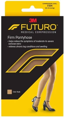 FUTURO Plus Size Firm Compression Pantyhose 20-30 mmHg Nude Support Hosiery - Image 1 of 2