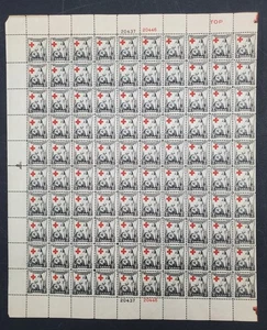 US Stamp #702 F-VF NH Sheet - Red Cross Shifted Up - CV $55++ - Picture 1 of 4