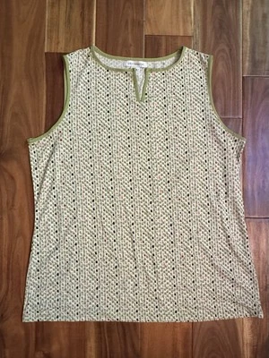 Blusa Liz Claiborne Para Mujer XL Sin Mangas Verde Geométrica Carrera Verano Usada en Excelente Condición Foto 1 de 4
