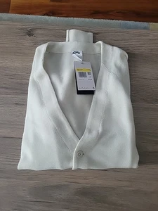 Nike SB Skate Unisex Cardigan V Neck Button Down Sz Small Bone White MSRP $140 - Picture 1 of 9