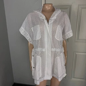 NUEVO Chico's Zenergy Mujer Camisa Top 1 Mediana Malla Con Capucha Chaqueta Atlética A4-13 - Imagen 1 de 9