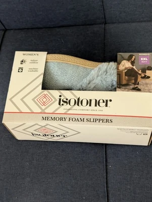 NUEVO - ZAPATILLAS ISOTONER MUJER XXL 10.5-11 ESPUMA VISCOELÁSTICA CONFORT SAUCE AZUL  Foto 1 de 4
