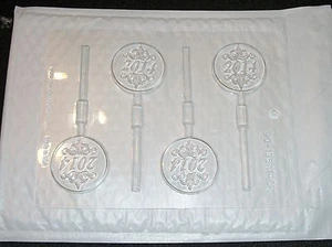 NEW 4 Cav Year 2014 Celebration Chocolate Candy Fondant Plaster Clay Lolly Mold - Picture 1 of 4