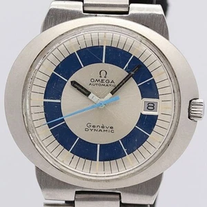 OMEGA Geneve Dynamic TOOL107 Day date Silver/Blue Dial Automatic VeryGood F/S - Picture 1 of 4