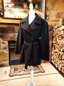 Vintage Jason Kole charcoal gray wool blend pea coat Women's Size M  - Picture 1 of 10