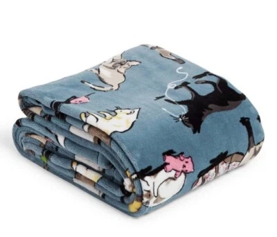 "Manta Vera Bradley CAT'S MEOW Throw 80"" X 50"" felpa suave polar gatitos V517" Foto 1 de 4