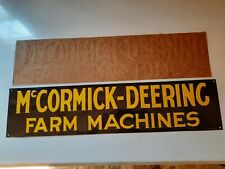 SCARCE OLD STOCK NOS EMBOSSED MCCORMICK DEERING FARM MACHINES TIN METAL SIGN