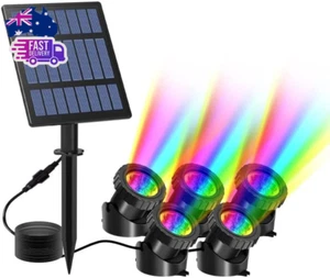 T-SUN Solar Pond Lights, 5 Headlamp RGB LED Spotlights Color Changing Submersibl - Picture 1 of 12