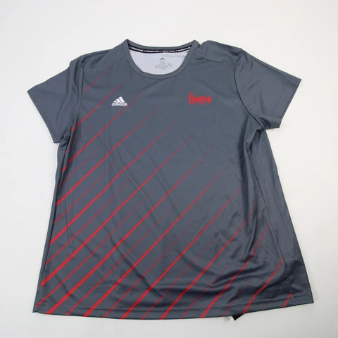 Nebraska Cornhuskers adidas Aeroready Short Sleeve Shirt Women's Gray/Red New Cover