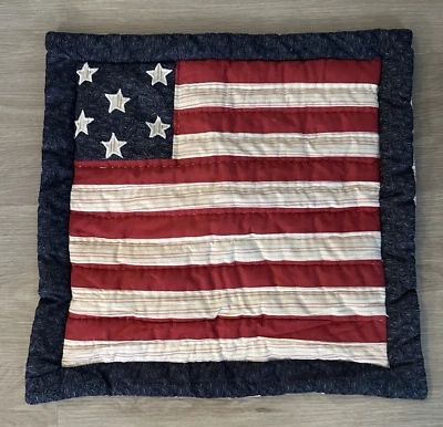 Victorian Heart Patch Pillow Cover quilted-embroidered-16X16 pillow cover-flag - Image 1 of 4