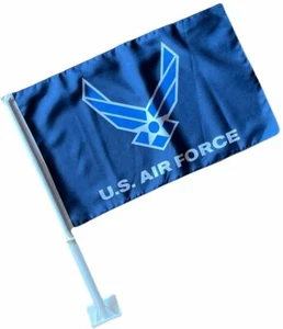 JLP Intended for Car Window Flag Clip On 12x19 with 19"Pole US Air Force - Picture 1 of 1