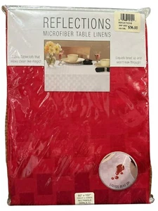 Rote Stoff Tischdecke rechteckig 60x102 Reflexionen Mikrofaser Tischwäsche Neu mit Etikett - Bild 1 von 9