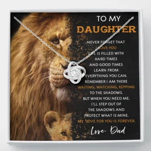 Daughter and Best Friend Necklace, Lion Pendant Christmas Gift from Dad - Picture 1 of 7