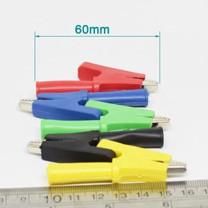 10 piezas Clip de cocodrilo aislante completo a abrazadera de prueba hembra de plátano de 4 mm apertura de 10 mm - Imagen 1 de 9