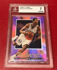 BGS 7 1996-97 E-X2000 #53 Allen Iverson Rookie HOF Philadelphia 76ers No Reserve