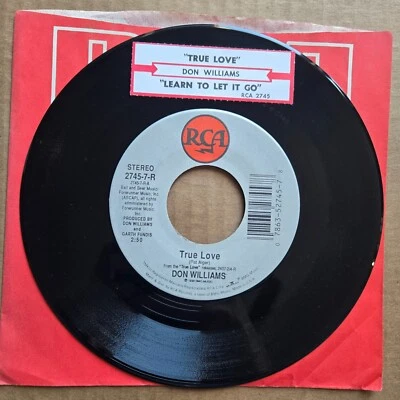 DON WILLIAMS True Love/Learn To Let It Go 45 7" COUNTRY Vinyl Record RCA Records - Image 1 of 2