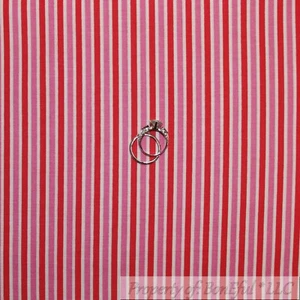 BonEful Fabric FQ Cotton Quilt Red White Strawberry Stripe Pink Flamingo Blender - Picture 1 of 12