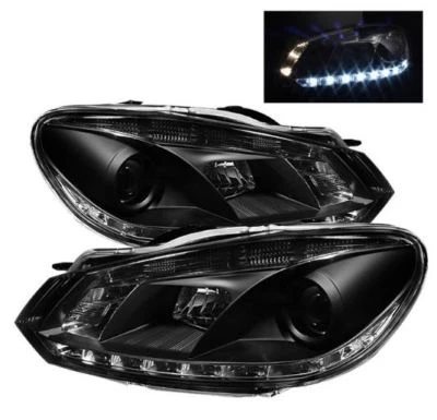 Faros proyectores Spyder - DRL - parte negra 5012111 para 10-13 VW Golf / GTI Foto 1 de 3
