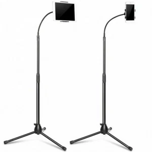 Gooseneck Phone Floor Stand Cell Phone Tripod Holder 360 Degree Adjustable Black - Picture 1 of 12