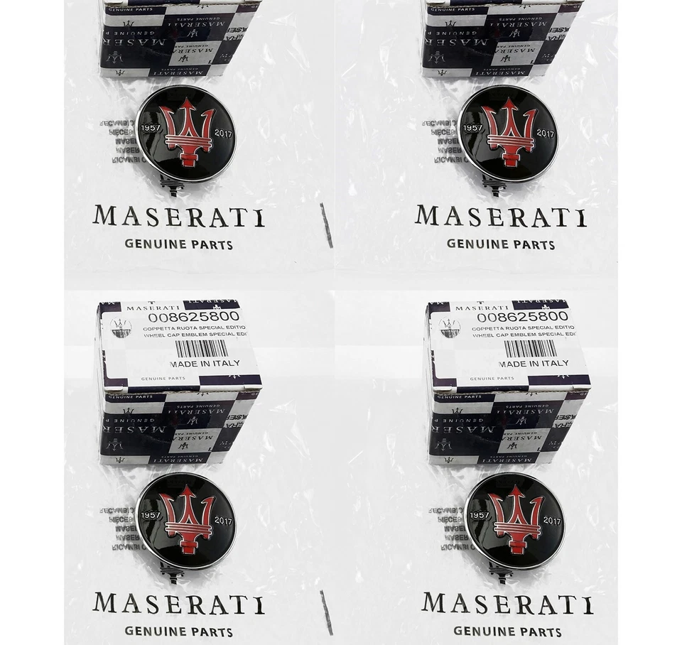 1957-2017 MASERATI СПЕЦИАЛЬНЫЙ ВЫПУСК ЦЕНТРАЛЬНЫЕ КОЛПАКИ КОЛЕС 5800 НАБОР ИЗ 4 - 44 мм - Изображение 1 из 1