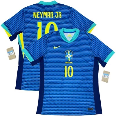 Camiseta de visitante Brasil 2024/25 #10 Neymar Jr mediana Nike Copa América Brasil azul Foto 1 de 4