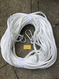 70 FUSS NEU 10 MM SEIL WEISSER ANKER BOOTSANKER MIT 10 MM SCHNAPPHAKEN & SCHESSEL a - Bild 1 von 5