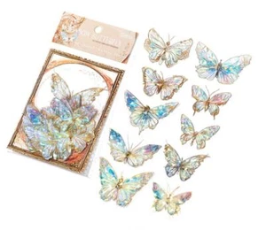 20pcs Transparent Sticker Image Butterflies Resin Mold Epoxy Acetate Holographic - Picture 1 of 26