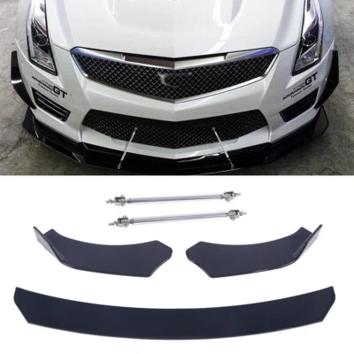 Kit de cuerpo de alerón divisor de labios para parachoques delantero mate + varillas de puntal para Acura TL 04-08 Foto 1 de 4