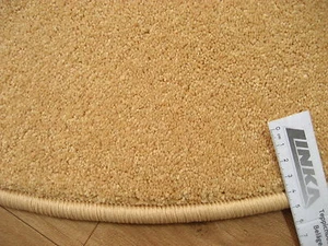 6628 günstig runder Teppich 90 cm Kettelteppich rund Gelb Mais Kräuselvelours - Bild 1 von 5