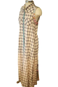 Maxi abito donna Aratta Silent Journey taglia M Alpine Aster a quadri floreale NUOVO - Foto 1 di 17