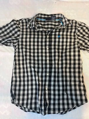 WRANGLER RN19747 男孩 XL 14/16 方格短袖纽扣西式衬衫 — 第 1/4 张图片