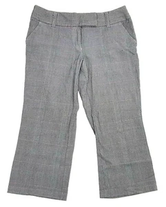 Xhilaration Size 11 Women's Capri Pants Gray Stretch Plaid Career Casual Cropped - Picture 1 of 7
