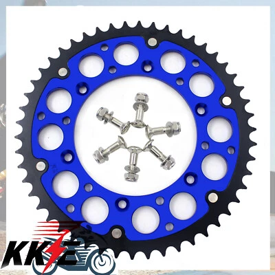 Roda dentada híbrida traseira azul KKE 48T compatível com Yamaha WR250F YZ125 YZ250 YZ250F YZ450F - Imagem 1 de 4