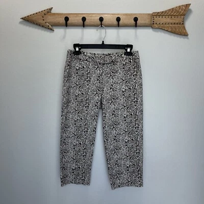 Unlisted Kenneth Cole | Women's Capri Pants Size 8 Brown Monstera Leaf Pattern - Image 1 of 4