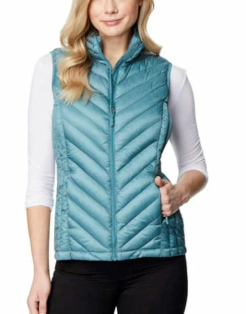 32 Degrees Womens Cold Green Puffer Vest Packable Zip Size S